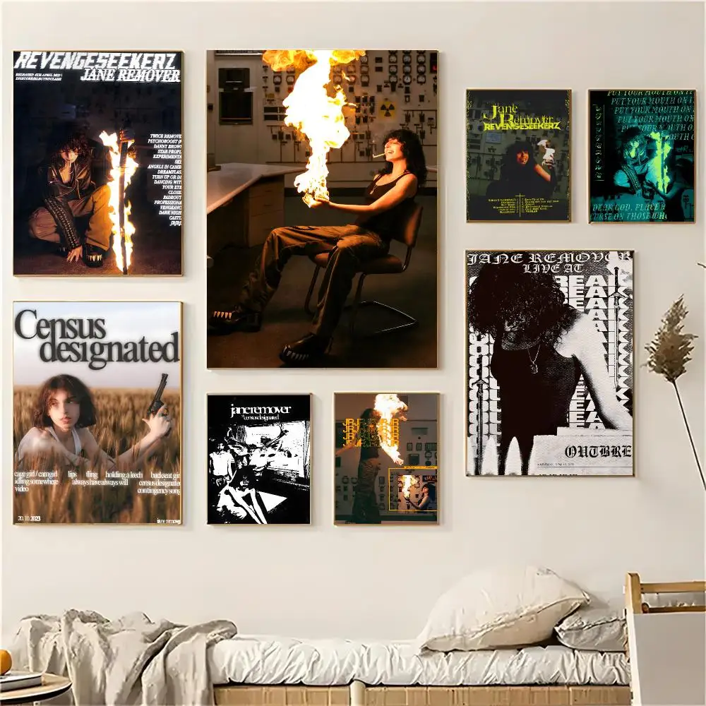 Jane Remover Singer Poster Self-adhesive Decal Living Room Bedroom Party Bar Decor Moisture-proof Fade-resistant