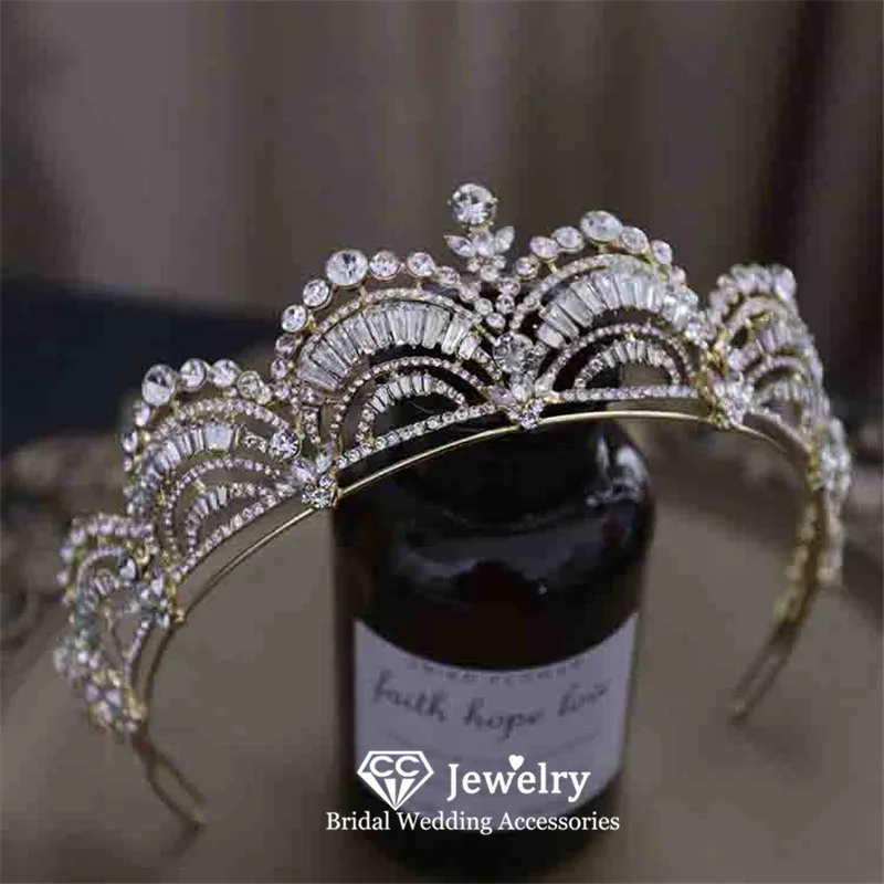 

CC Tiaras and Crowns Wedding Hair Accessories Women Headbands Engagement Jewelry Bridal Headdress Luxury Coronet Party Gift QS02