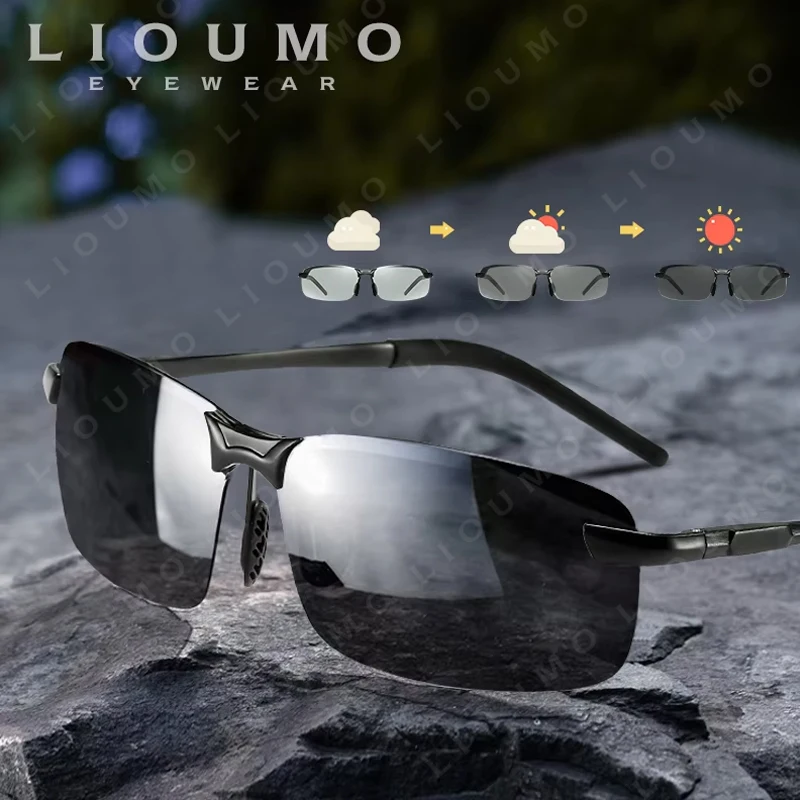 

Солнцезащитные очки хамелеоновые мужские, темные фотохромные Поляризационные солнечные очки UV400, для вождения, 2022