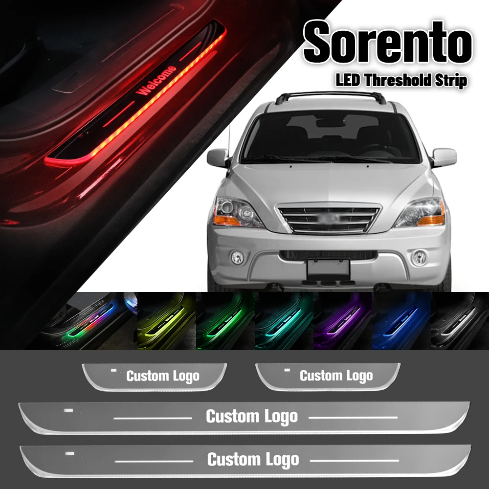 

For Kia Sorento 2002-2023 Car Door Sill Light Customized Logo LED 2013 2015 2018 2020 Welcome Threshold Pedal Lamp Accessories