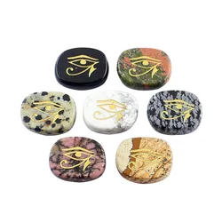 Fashionable New Style Natural Crystal Rose Quartz Retro Egyptian Pharaohs Patronus Eye of Horus Art Pattern Healing Stone