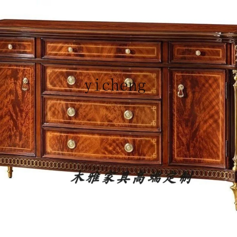 solid wood dining side cabinet entrance neoclassical partition cabinet foyer storage cabinet