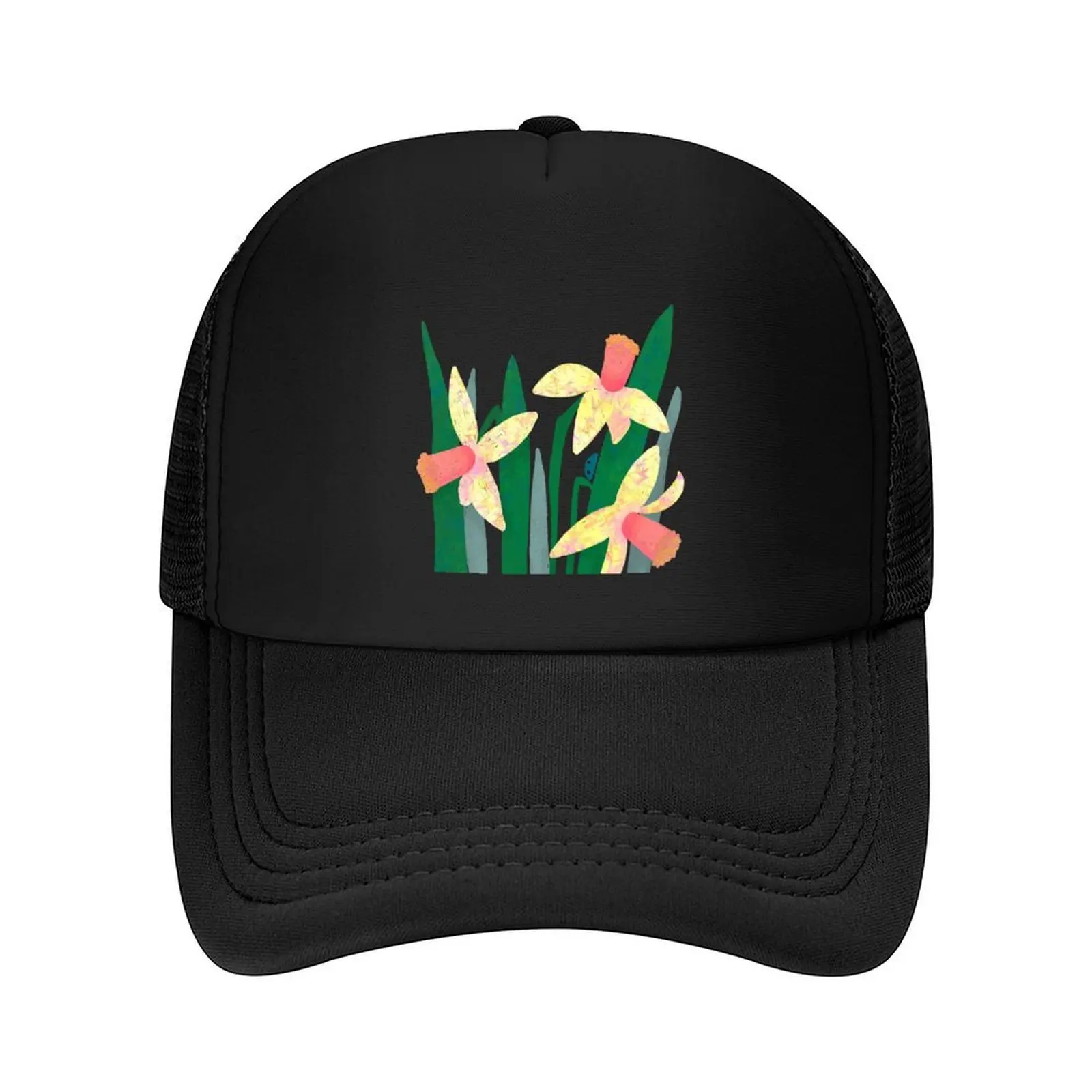 

Spring fiery Daffodils with ladybugs Baseball Cap Rave Unique hats Vintage Baseball Men Women's