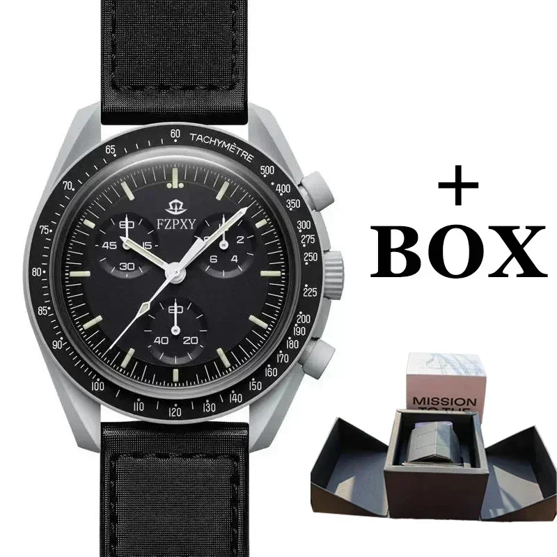 Original Brand Men's Moon Watch with Original Box, Plastic Case, Chronograph, Planet-themed - Best Seller