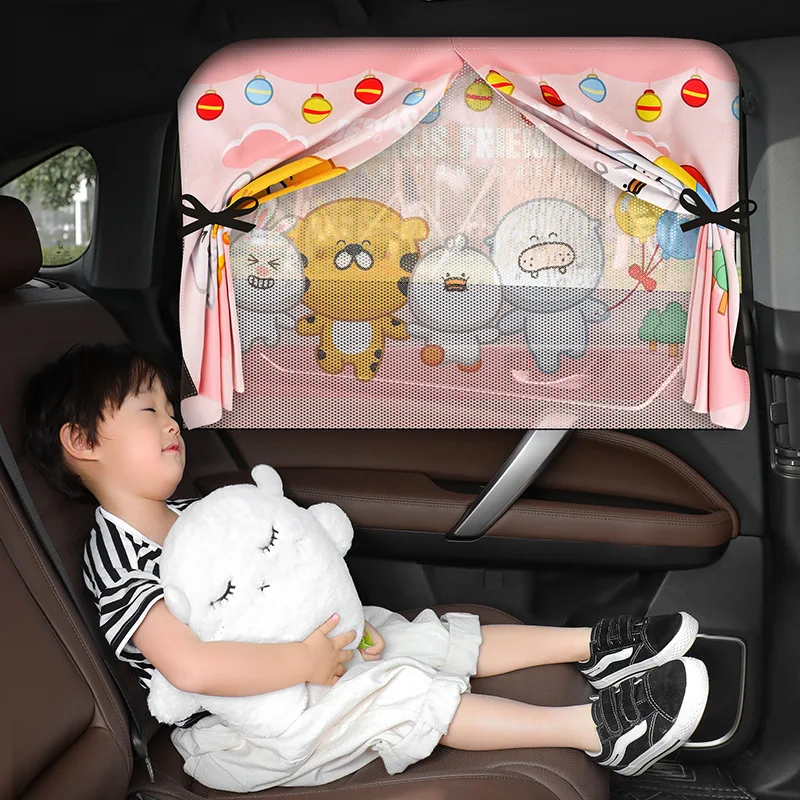 Multiple Patterns Cute Cartoon Car Side Window Sun Shade Magnetic Windshield Sunshade Foldable Rear Side Auto Window Cover Kids