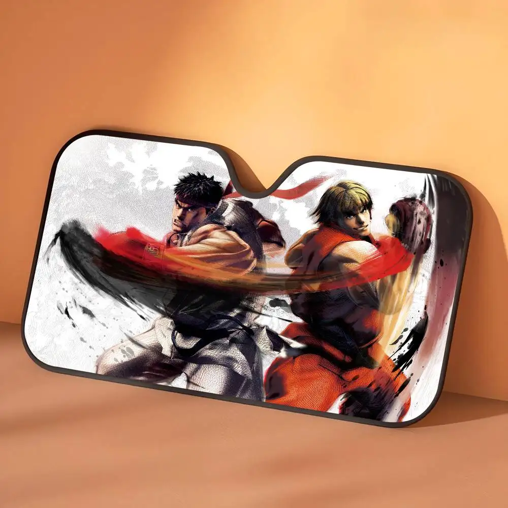 الرجعية لعبة ألعاب ستريت فايتر سيارة ظلة الظل الشمس حامي الزجاج الأمامي قناع طوي سيارة الطفل قابل للسحب حماية من الأشعة فوق البنفسجية #6