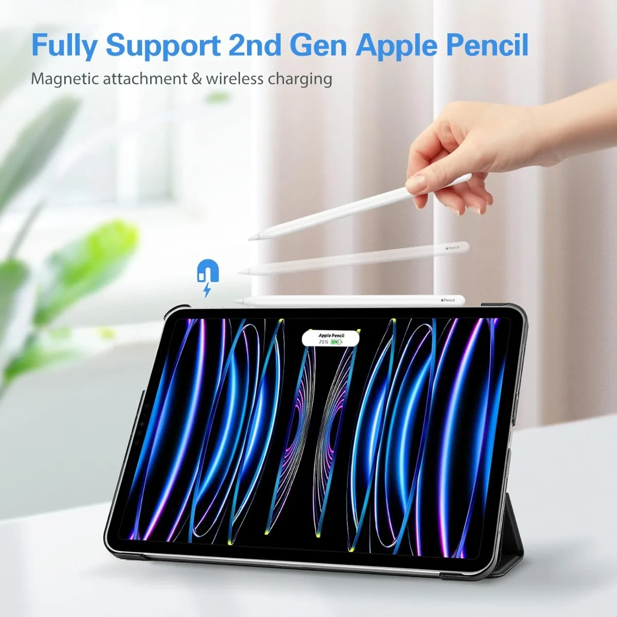 

Чехол для iPad Pro 11 дюймов 2022/2021/2020/2018, тонкая жесткая задняя крышка с твердой подставкой Smart Cover для iPad Pro 11 4-го/3-го/2-го/1-го поколения 2018