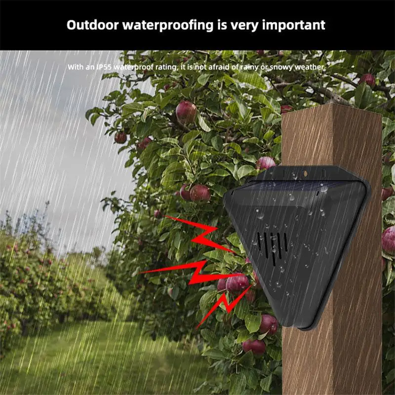 Solar Powered Sound And Light Alarm Driver Outdoor Waterproof Alarm Light Drive Away Wolf Wild Alarm System Garden 
