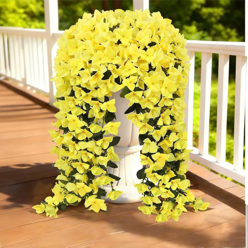 

Набор из 6 желтых искусственных висячих гибискусов для весеннего декора и украшения уличных композиций