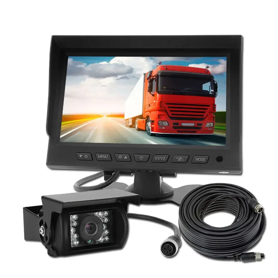 7 Inch TFT LCD Car Monitor 24v Car Rear View Truck Reverse Vehicle backup Camera System Kit For Back View Trailer Bus