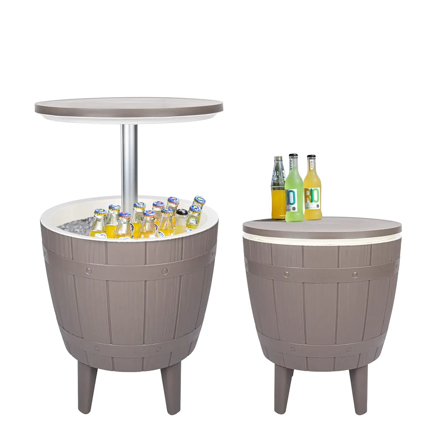 

Outdoor Cooler Table - Adjustable Patio Furniture With Cool Bar for Party, Beer, Wine, Beverage - Pool Deck and Garden Decor