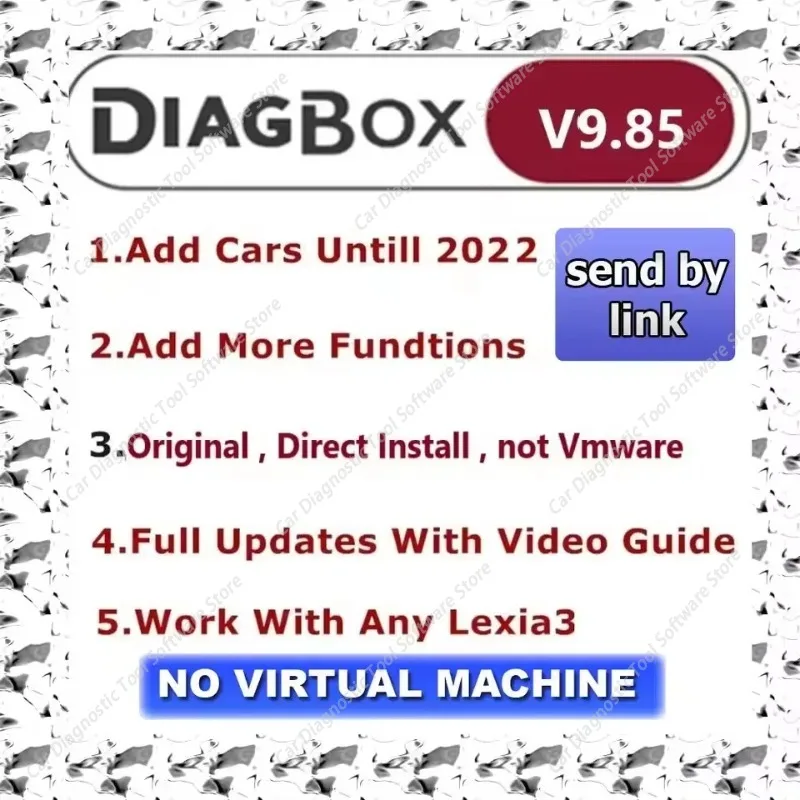 DIAGBOX 9.85 Car Diagnostic Tool for Windows OS No Virtual Machine Required Covers up to 02/2022 Model Years