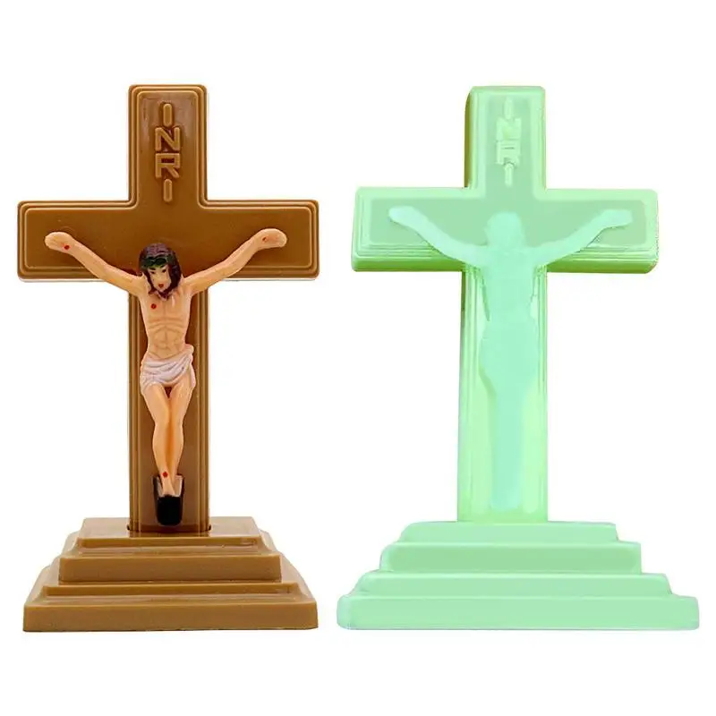 Cros-Estatua de la Iglesia, figuritas de crucifijo, crosos de pared antiguos, crucifijo de pie religioso y cristiano, suministros de Decoración de mesa