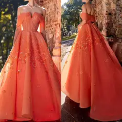 Vintage Evening Dresses Ball Gown Off The Shoulder Appliques Beading Backless Prom Gown Party Dress Vestido De Noite Custom Made