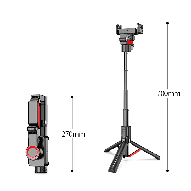 Foldable 1-Axis Anti Shake Smartphone Stabilizer Wireless Remote 360°Rotation Facial Follow-up Gimbals Selfie Stick for Video