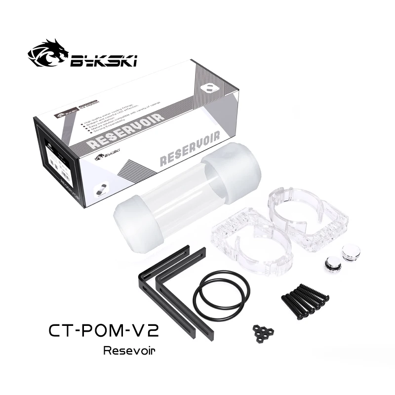 BYKSKI CT-AL-V2/CT-POM-V2 150/260/200mm Lengte X 50MM Diameter Acryl POM Dubbele Cilindrische Watergekoelde Tank Reservoir Cover