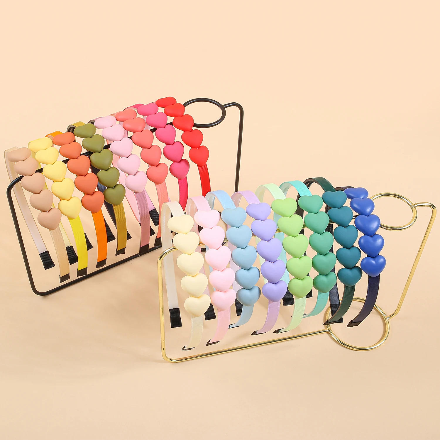 4pcs Matte Heart Headbands Children Girls Plastic Hairband Girls Headband Kids Children Party Favor Hair Accessories