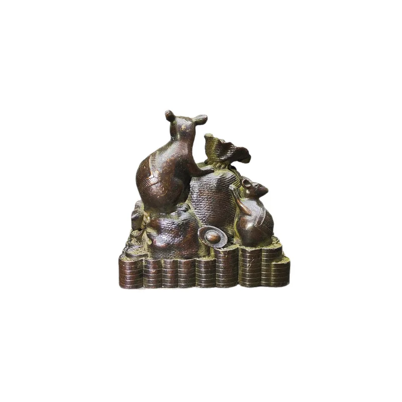 Vintage-style mouse , five fortune mice, zodiac , auspicious ornaments Year of the Rat, suitable for living