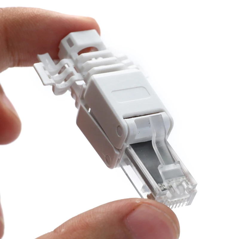 No Crimp Ethernet Cable Tool-Free Crystal Head Plug CAT6 RJ45 Network Connector Application Cat6 Cable for Any Ethernet Cable