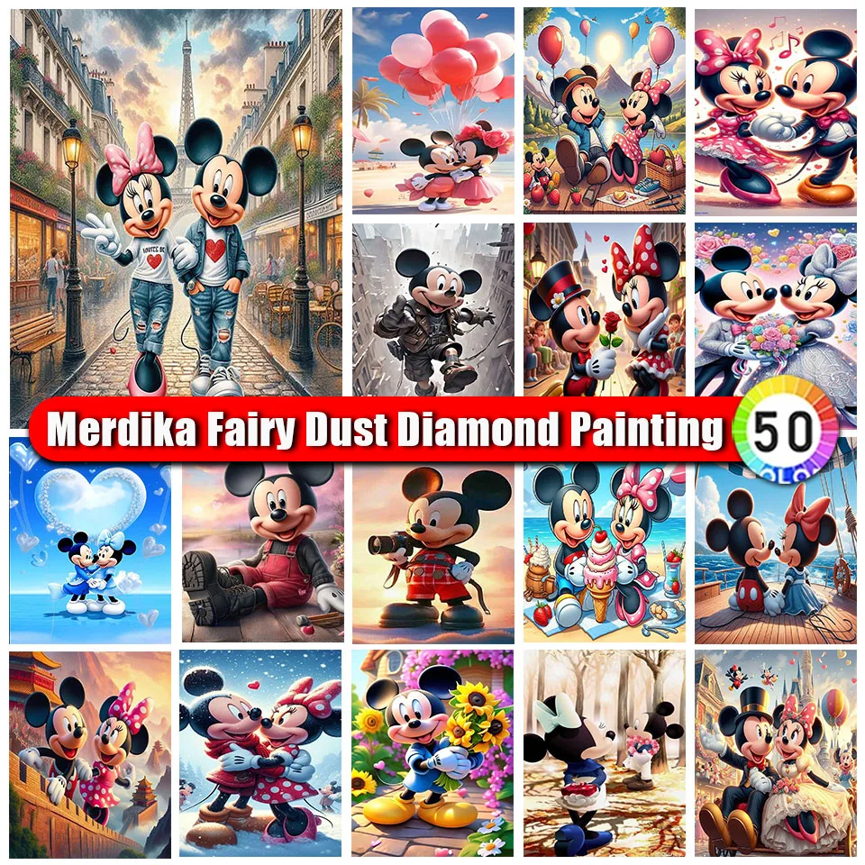 Zipper Bag Fairy Dust Diamond Painting Disney Full Drills Kits Mickey Mouse Picture of Rhinestone Diamond  Embroidery Wall Decor