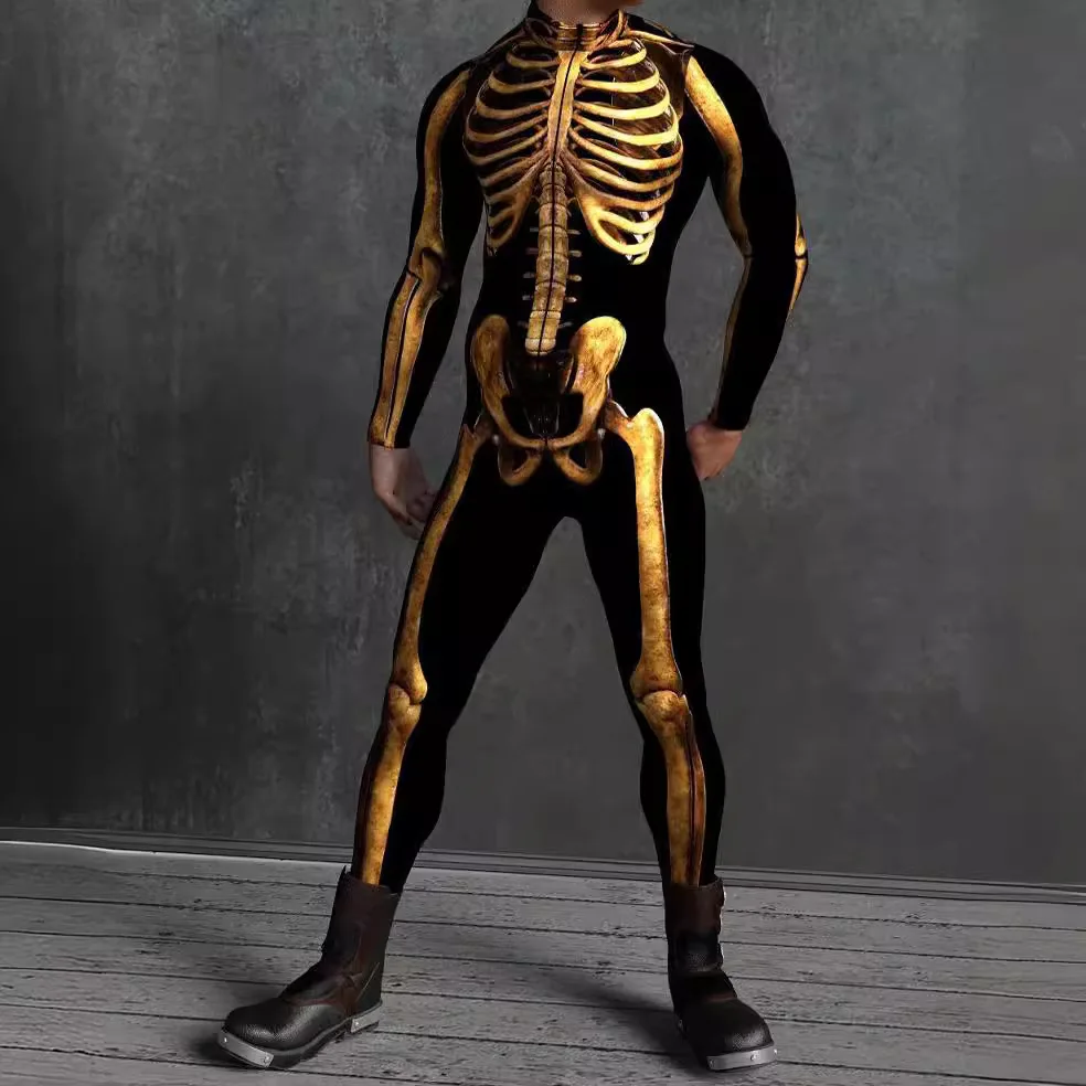 Cool Men Body CyberPunk 3D Stampato Steampunk Armatura Tuta Halloween Party Costume Cosplay Carnevale Pagliaccetto Zentai Suit