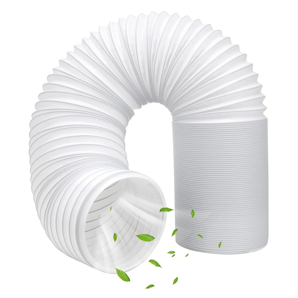 5.9In AC exhaust hose with counterclockwise thread up to 197in length, flexible replacement hose for portable air conditioners
