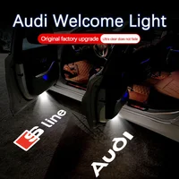 Luz LED de bienvenida para puerta, luz de proyección láser para Audi Sline S3 S4 S5 S6 S7 RS Quattro Q7 Q5 A6, accesorios de decoración para coche