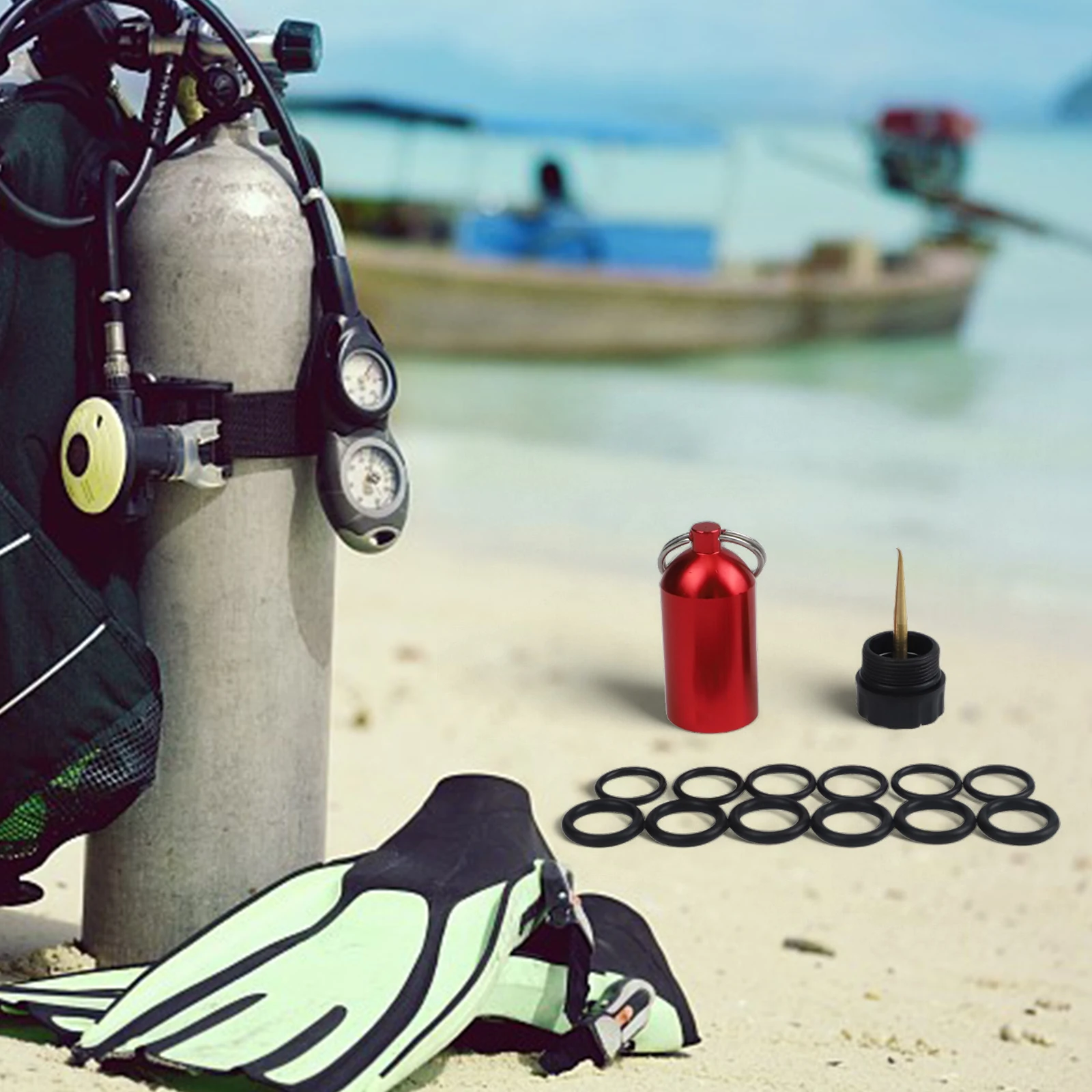 Aluminum Diving Storage Bottle Storage Aluminum Diving Keychain O-Rings Storage Bottle Efficient O-Ring Management