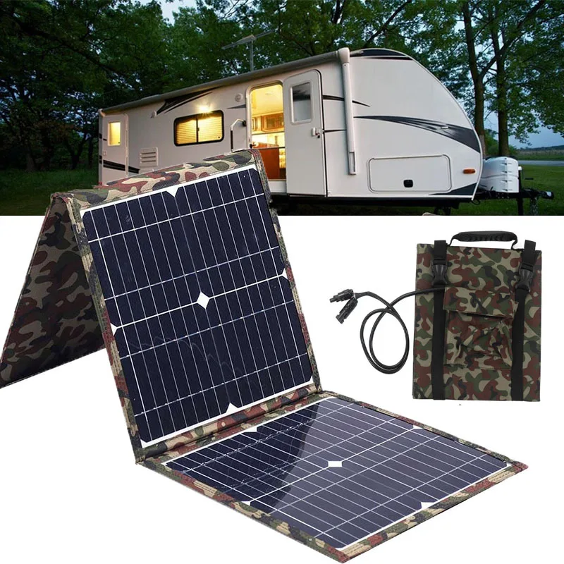 1000W Protable Solar Panel Power 18V Bank Folded Outdoor Solar Panel  Supply For Home/Camping/RV/Car/Camera Fast Battery Charger