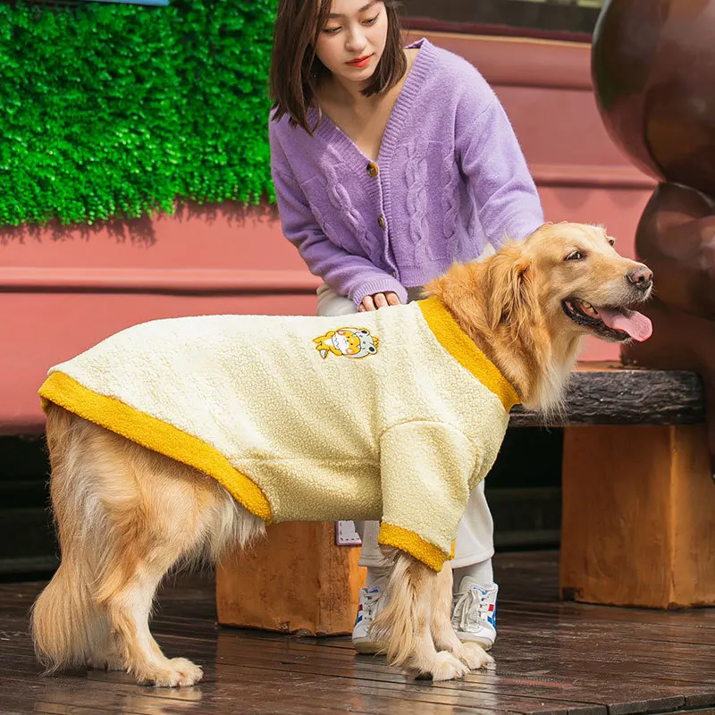 Dog Clothes Comfortable Jacket Medium Big Dogs Soft Fleece Coats Autumn Winter Warm Pets Clothing Dropshipping 3XL-8XL