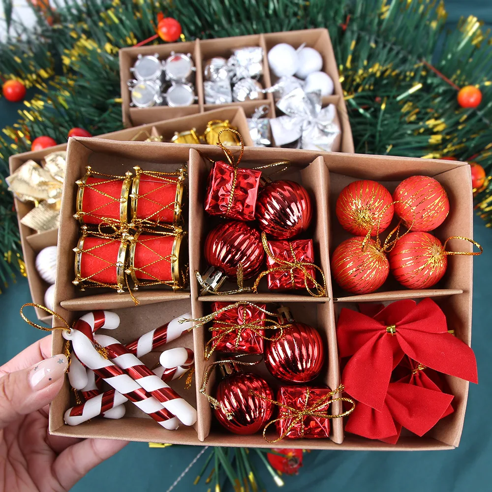 12/24Pc Christmas Ball Christmas Tree Decoration Ornaments for Home Decor Halloween NewYear 2026 Navidad Pendant Ball Accessorie