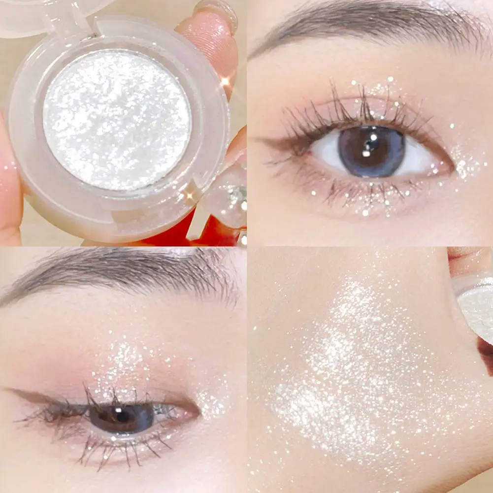 Monochrome Glitter Eyeshadow Pearlescent Highlighter Makeup Shiny Bright Diamond Palette Eye Makeup Powder Shadow Cosmetics N1g6