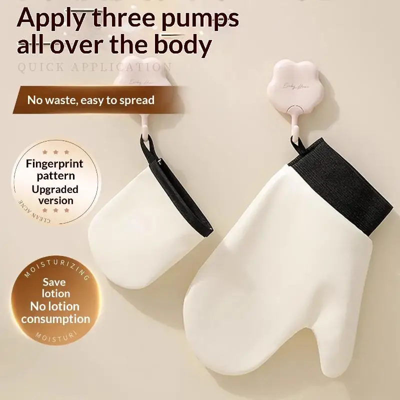 Leather Self-Tanning Mitt Reusable Washable Body Lotion Glove Quick Dry Sunless Fake Tan Lotion Applicator Body Face Application