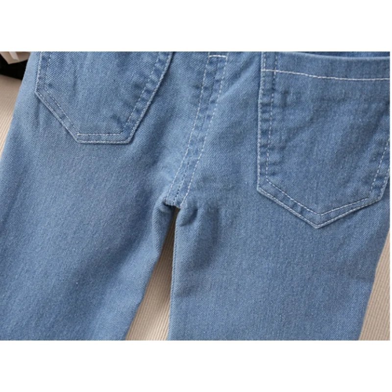 0-6 Jahre Baumwoll-Jeans für Mädchen, Denim-Schlaghosen, Einfarbige Kinder-Freizeithosen, Kinderjeans für Mädchen für Frühling und Herbst – Detail 6