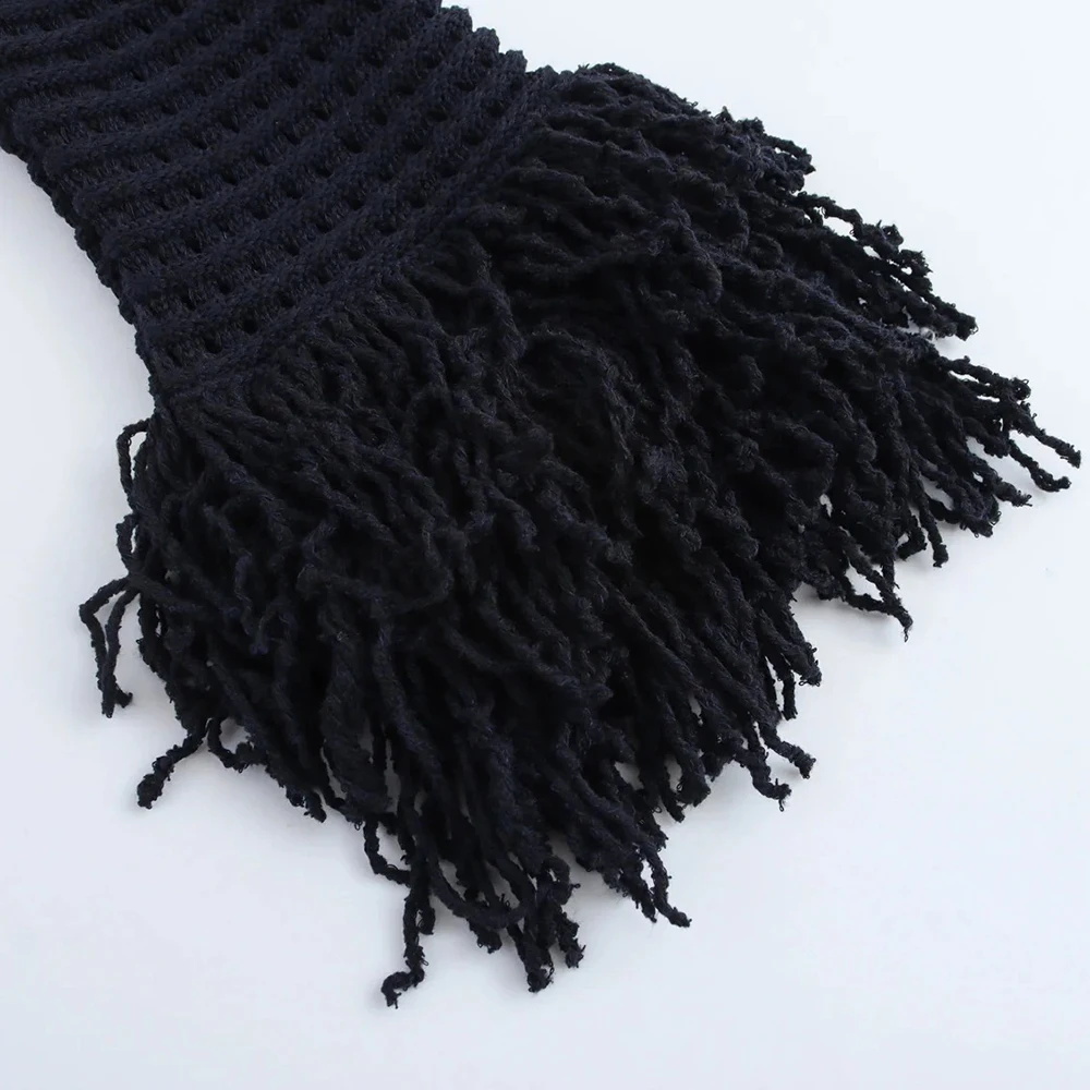 الملابس الأوروبية والأمريكية عبر الحدود Aliexpress Ins أزياء شعبية متعددة الاستخدامات شرابة تريكو + بدلة تنورة