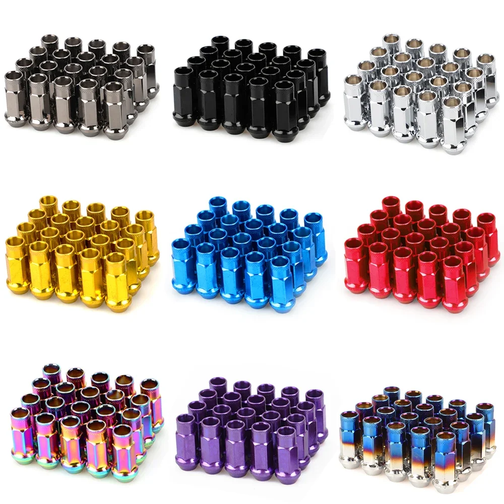 

Racing Car Modification Open-ended Lug Nuts 50MM For Chevrolet Subaru Hyundai 20pcs Wheel Nuts M12x1.5 Steel Colorful