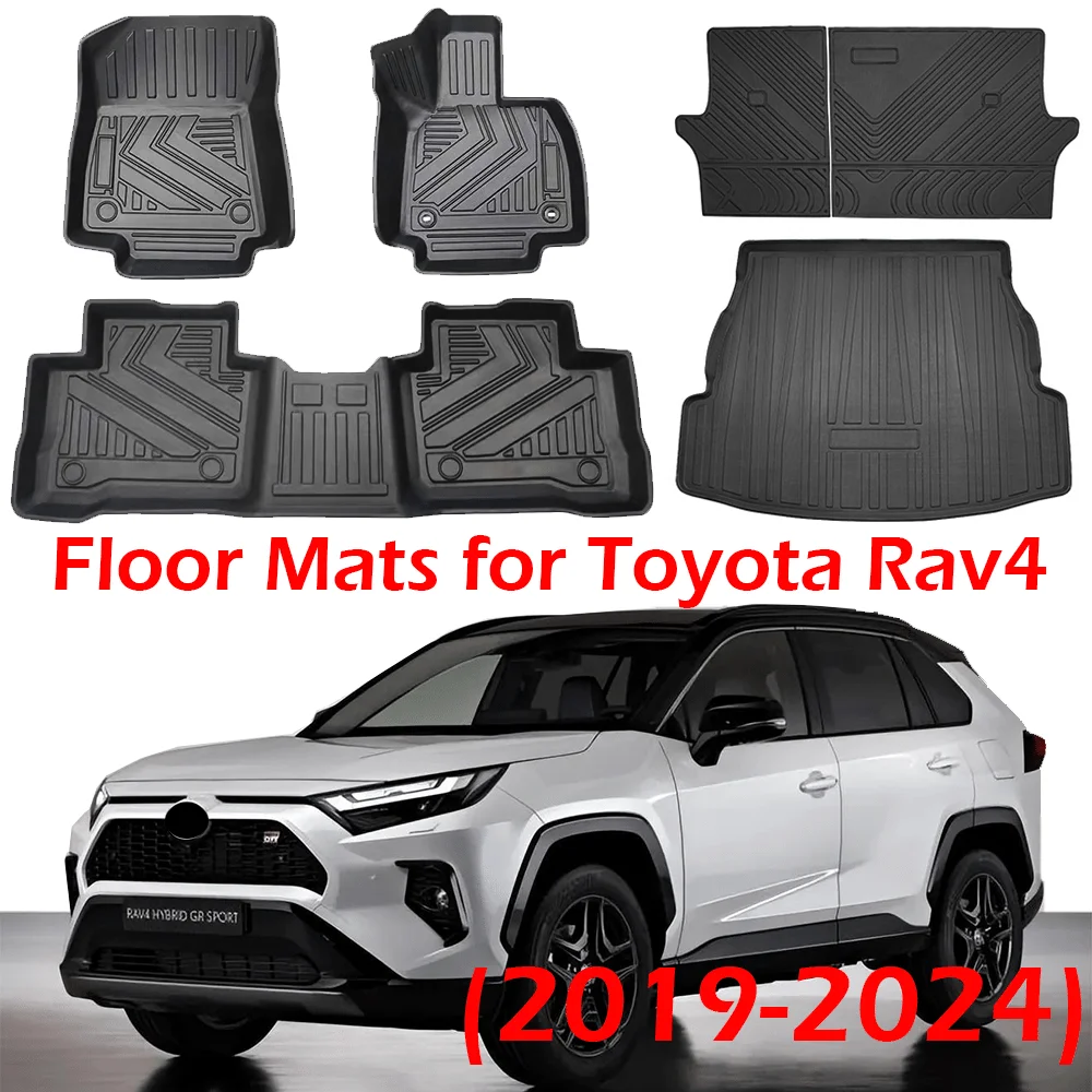 

Car Floor Mats & Cargo Liners Car Trunk Mats Set for Toyota Rav4 2024-2019 Rubber Mat All-Weather (Left & Right Hand Driver)