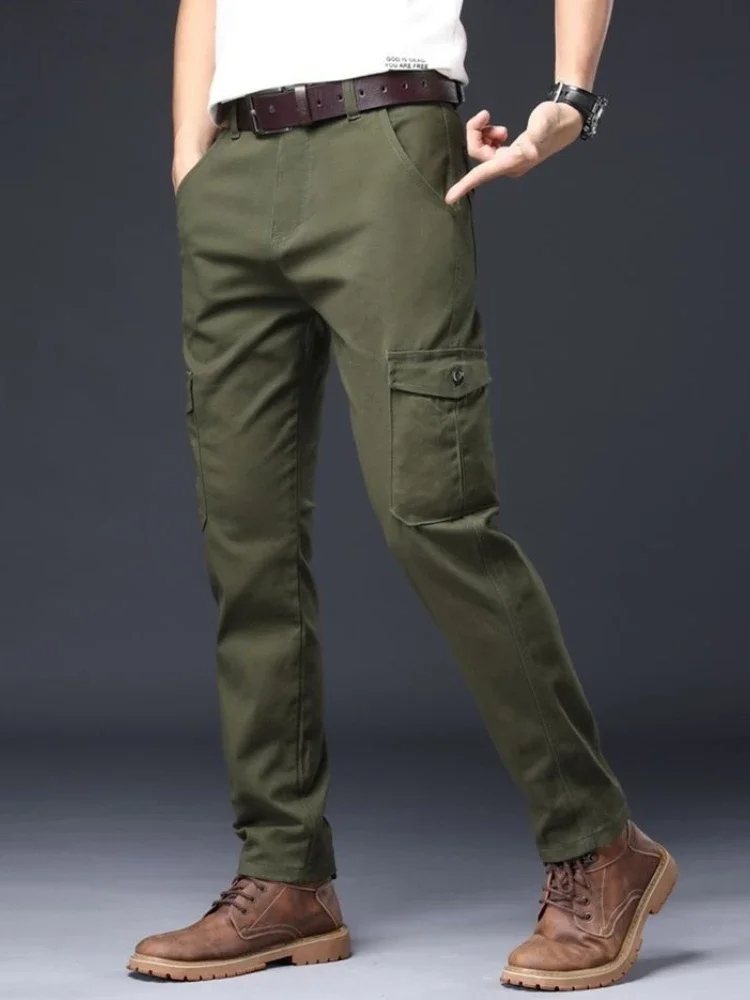 남성용 워크웨어 멀티포켓 슬림 트라우저 조거 팬츠 롱 배기 캐주얼 레귤러 핏 패션 에모 하라주쿠 스트릿 카고 팬츠