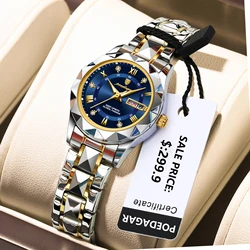 POEDAGAR Fashion Women's Watches Original Quartz Watch for Man Waterproof Stainless Steel Wristwatch Luminous Date  Daily Dress