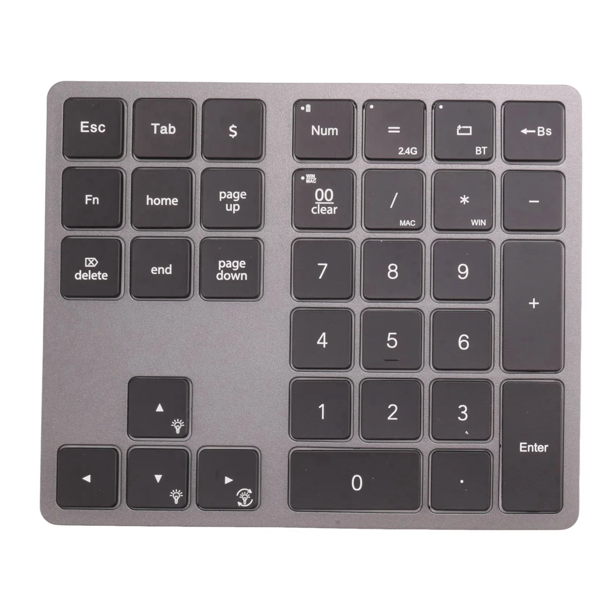 Backlight Bluetooth Numeric Keypad RGB Rechargeable 34 Keys Keypad Aluminum Numpad Keyboard for PC Laptop