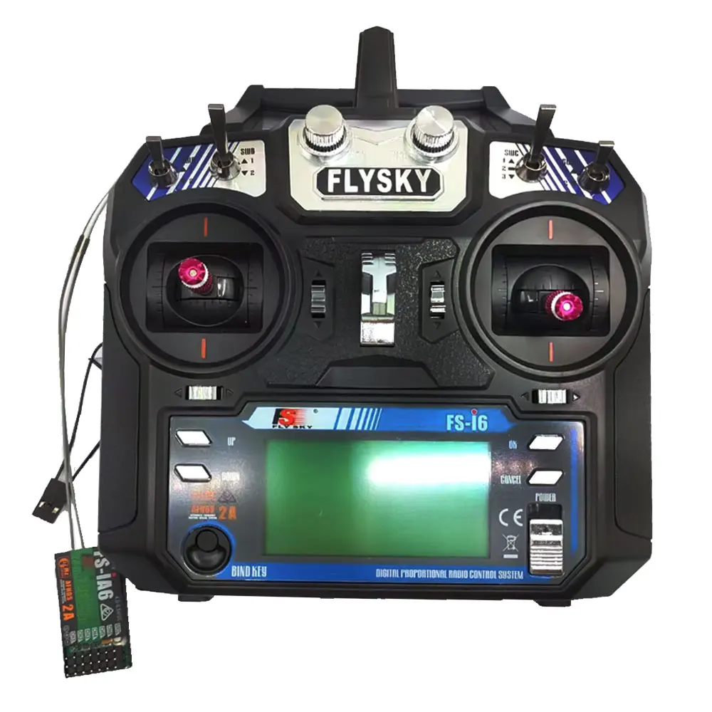 Flysky FS-i6 AFHDS 2A 2.4GHz 6CH Radio System Transmitter with FS-iA6B Receiver for RC Helicopter RC Drone Mode2 Left Right Hand