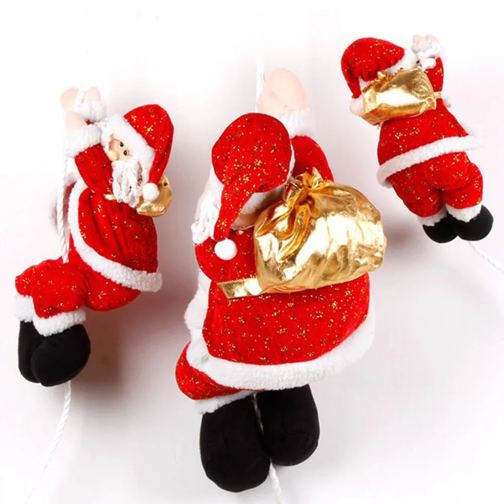 

Santa Claus Climbing Hanging Ornament 30cm Rope Design Christmas Tree Window Wall Decor Xmas Party Indoor Outdoor Decoration