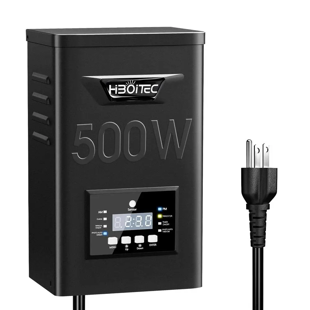 

500W Low age Landse Transormer, Outdoor Lighting Transormer with Photocell Sensor and Timer, 120V AC to 12V/15V AC Weatherproo T