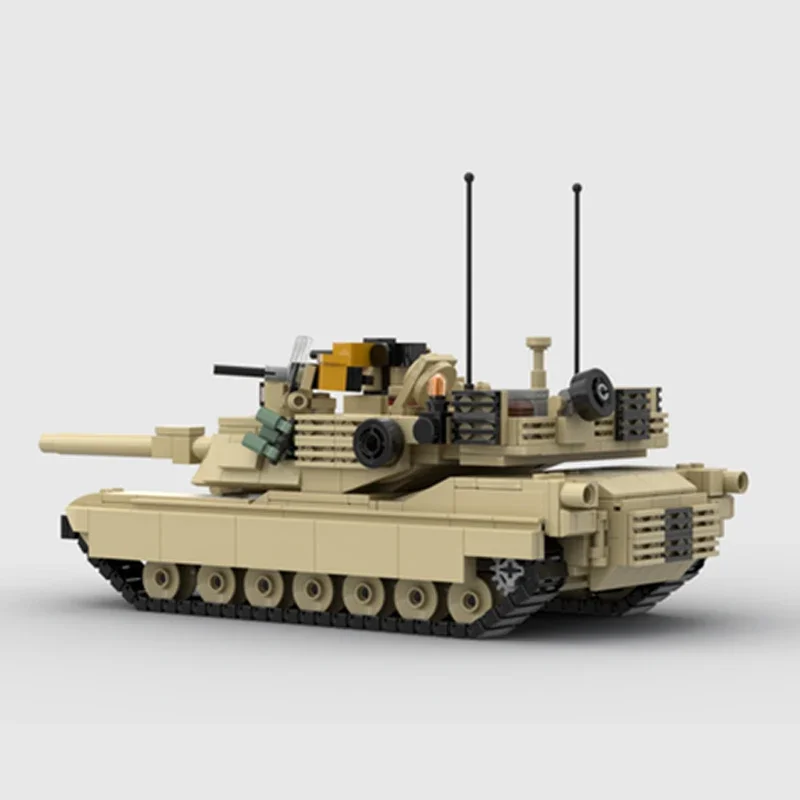 MOC-Série Militar Assalto Tanque Blocos de Construção, Tijolos Técnicos, Montagem DIY, Construção Brinquedos para Crianças, Presentes de Férias, M1A2