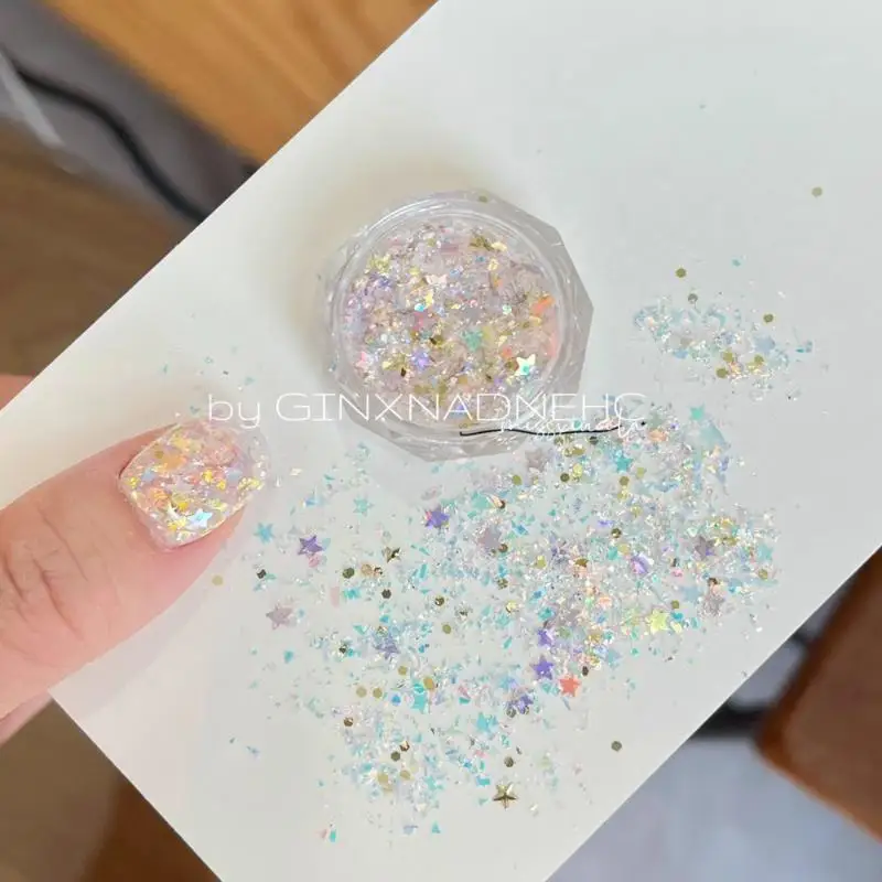 1 صندوق DIY الأظافر القلب ستار الملونة مسمار بريق الدوبامين ثلاثية الأبعاد مسمار الفن حلية الديكور مجوهرات مانيكير الإكسسوارات مسمار الفن سحر #4