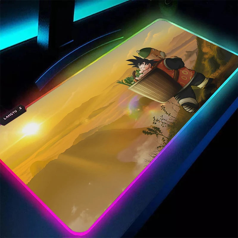 

LED Mouse Pad Design Non-Slip Cool Extended Desk Mat RGB PC Gaming Accessories Keyboard Pad Laptop Dragon Balls Gamer Mousepad