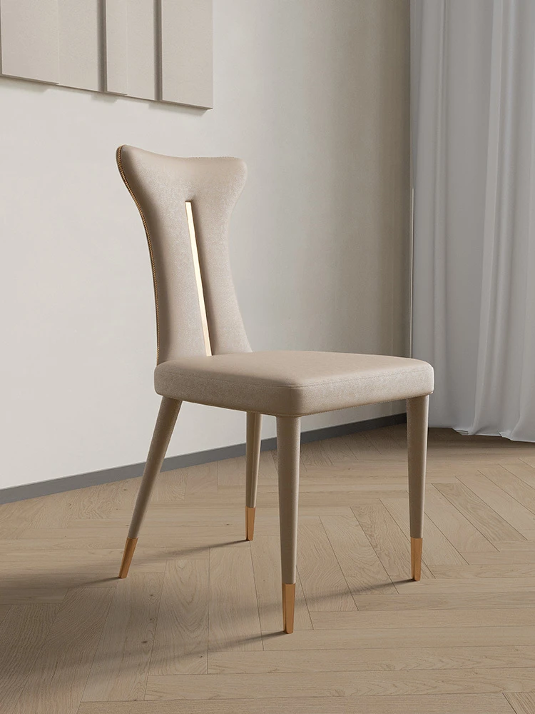 Light Luxury Dining Table and Chair Italian Minimalist Back Arm Chair Leisure Chair Furniture