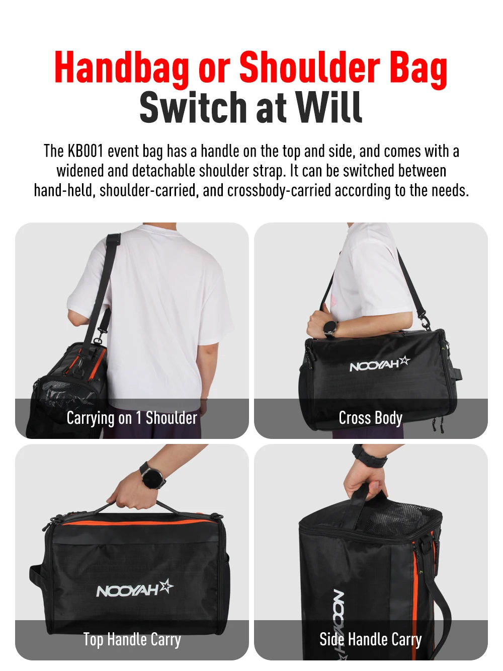 NOOYAH Sporttasche, multifunktional, Rennausrüstung, Tasche, Fahrradhelmtasche, Schuhe, Aufbewahrungstasche, Fitness, Fahrradzubehör, Schultertasche – Detail 15