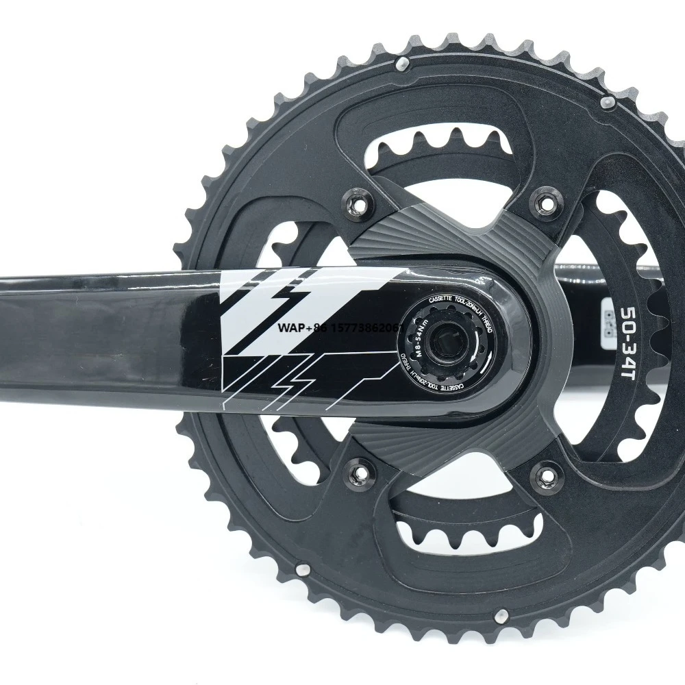 

Carbon Fiber Bike Crankset with 50/34T 52/36T 12 Speed Compatibility for Road Bicycles 110mm BCD Lightweight