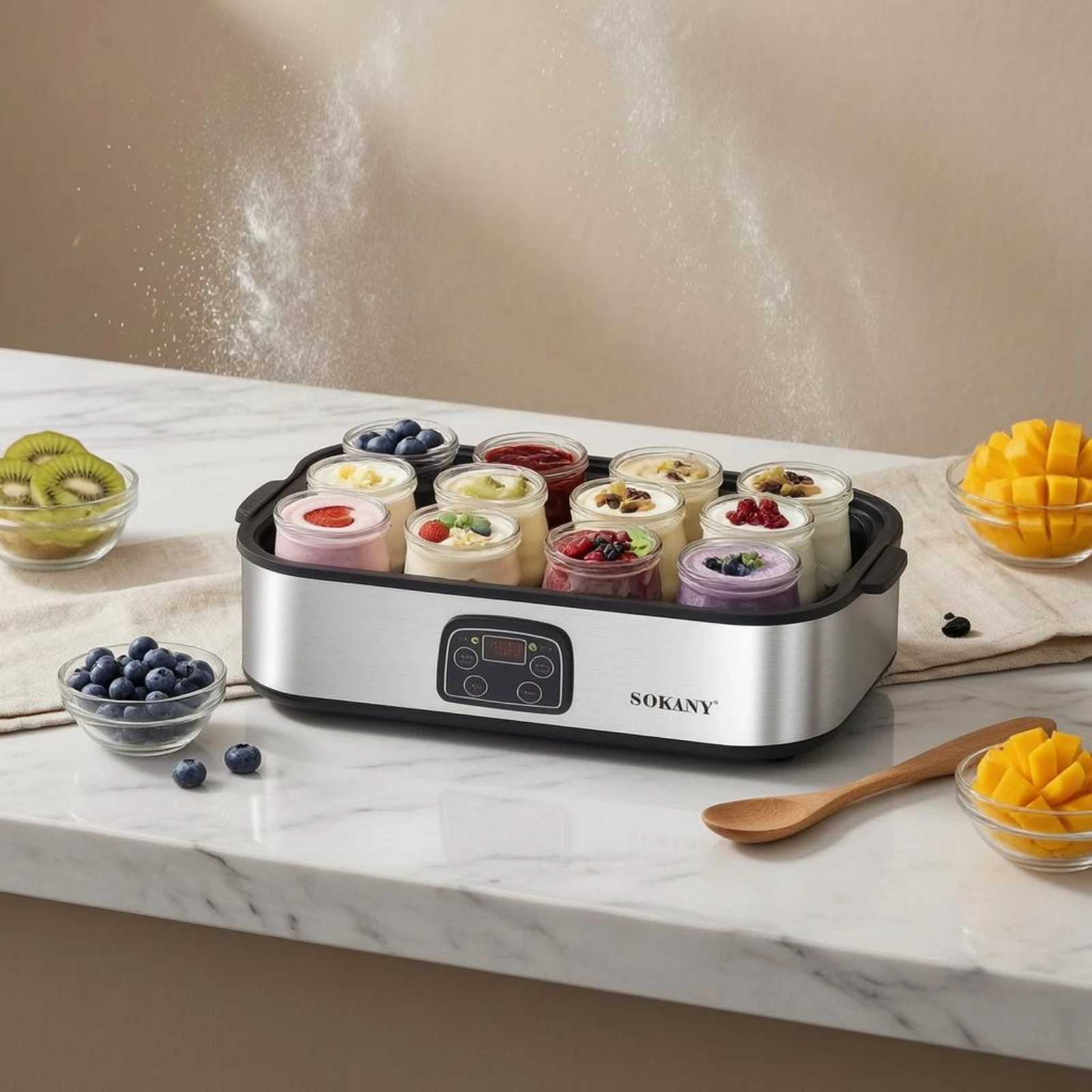 Electric Yogurt Appliance 1.4L Capacity 8 Cup Yogurt Appliance Kitchen Appliance Front Control Panel 25W